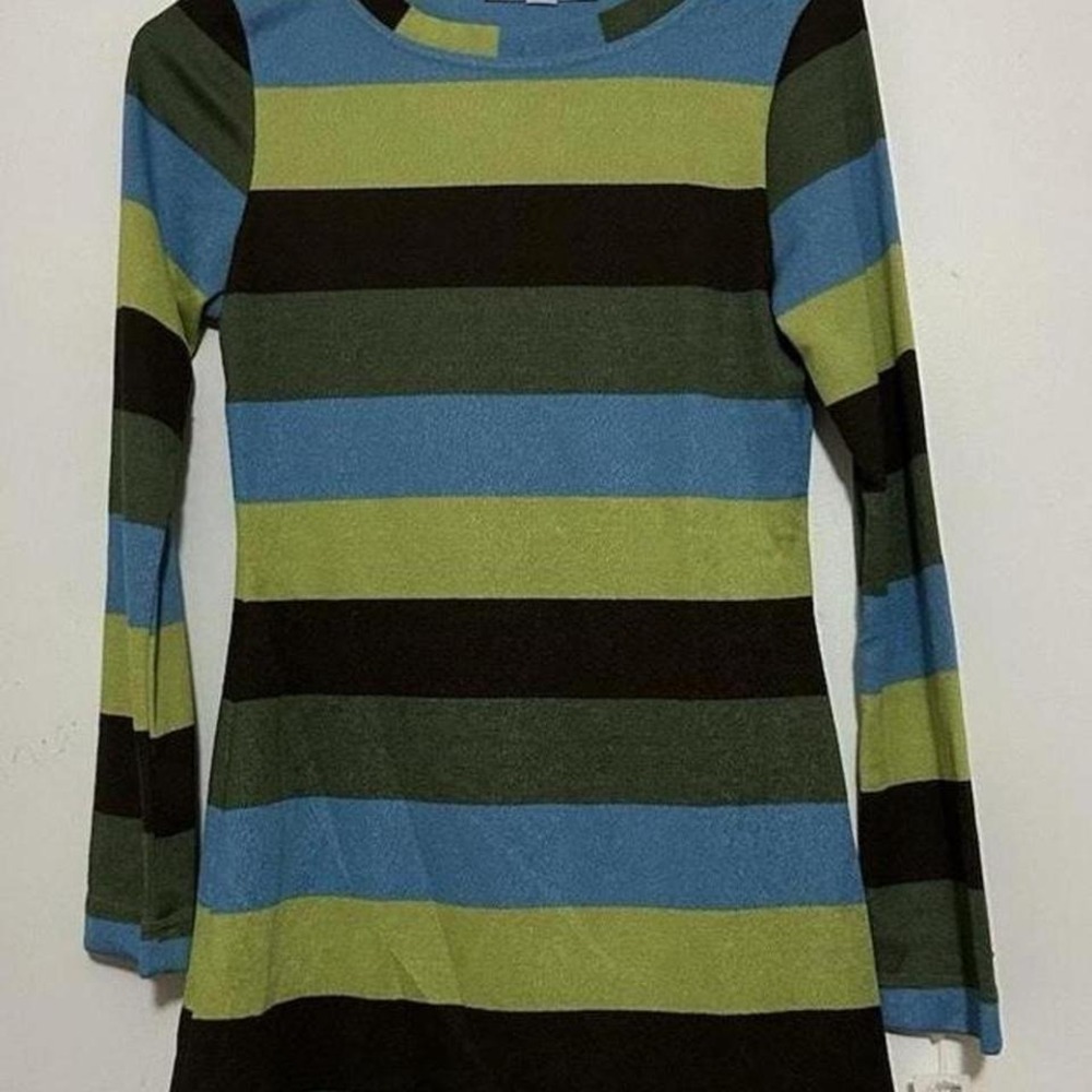 Y2K stripped top - Man O' Toe striped knit mini Dress/ longer shirt